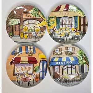 NEW Avon Set of 4 Cookie Dessert French Cafe Bistro Plates